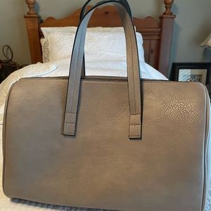Speedy style grey vegan leather purse.